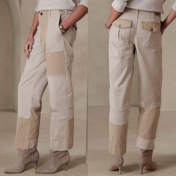 Banana Republic Authentic Patchwork Chino Barrel Leg Size 0 - Picture 1 of 13